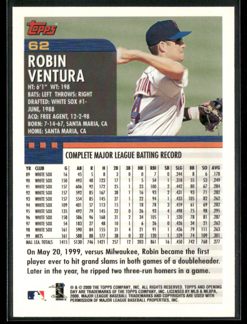 Robin Ventura 2000 Topps Opening Day #62 New York Mets