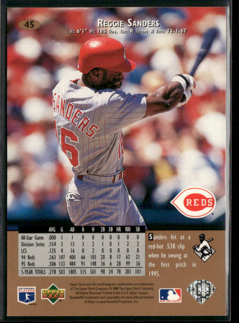 Reggie Sanders 1996 Upper Deck #45 Cincinnati Reds