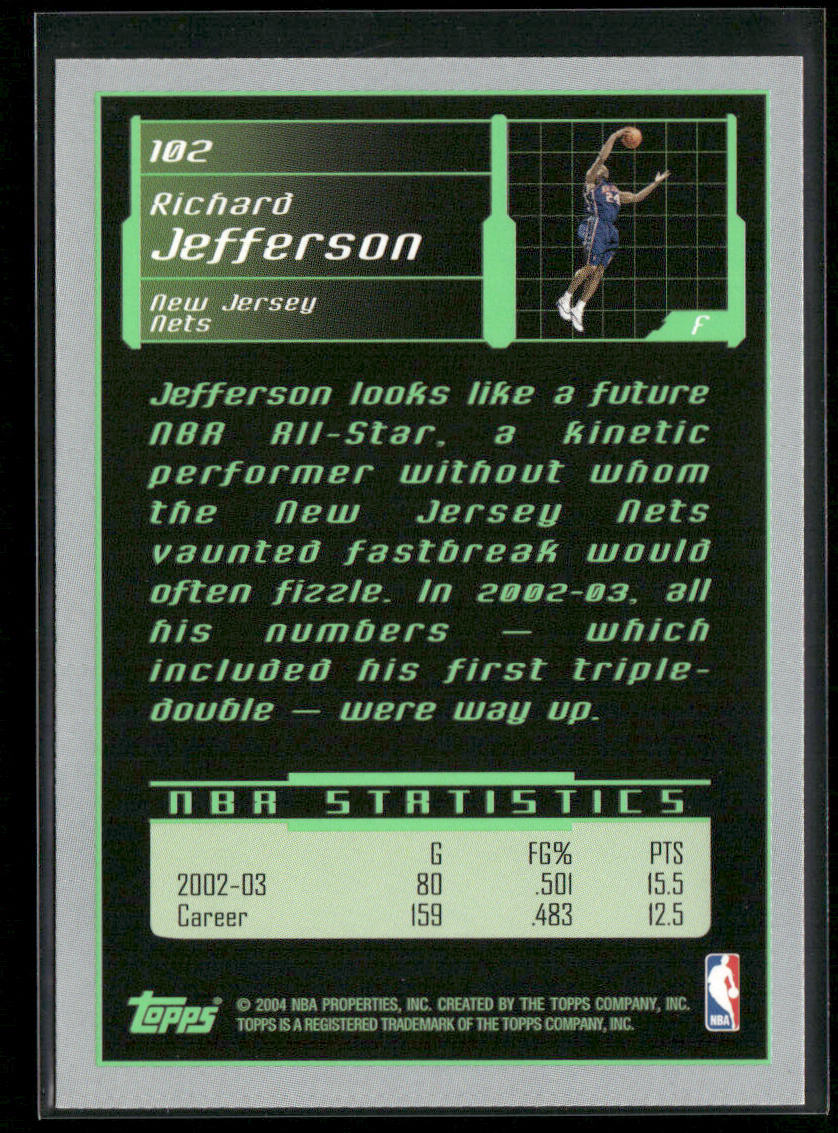 Richard Jefferson 2003-04 Topps Rookie Matrix #102 New Jersey Nets