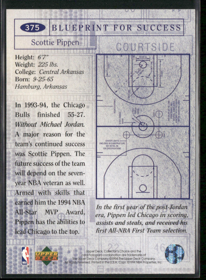 Scottie Pippen 1994-95 Collector's Choice #375 Chicago Bulls