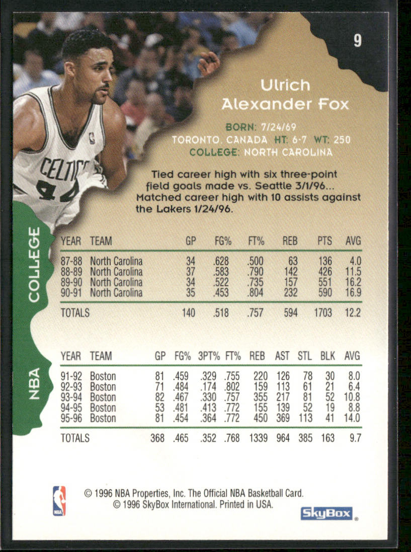 Rick Fox 1996-97 Hoops #9 Boston Celtics