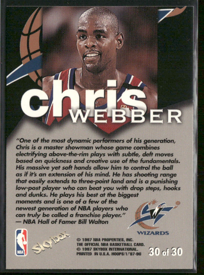 Chris Webber 1997-98 Hoops Talkin' Hoops #30 Washington Wizards