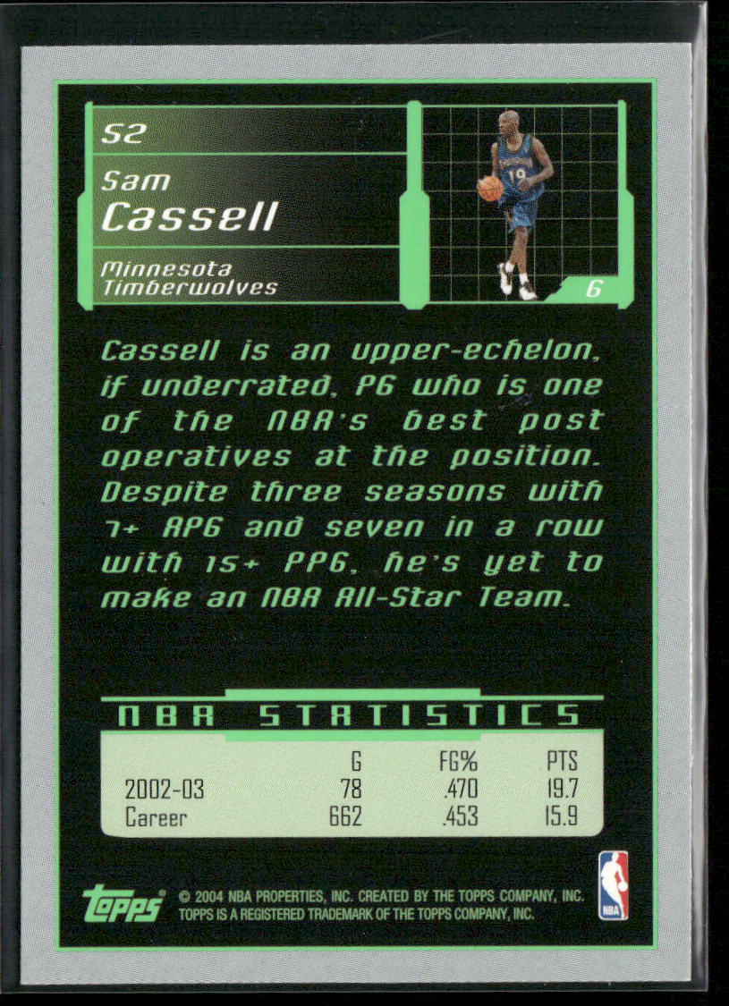 Sam Cassell 2003-04 Topps Rookie Matrix #52 Minnesota Timberwolves