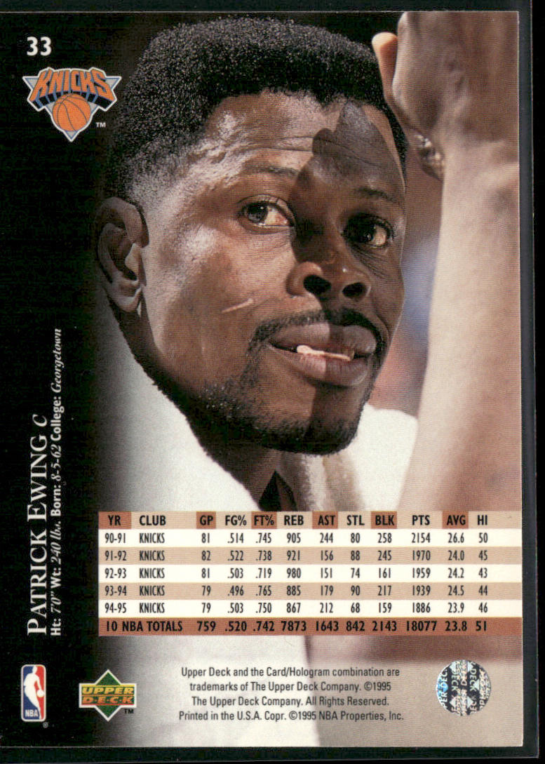 Patrick Ewing 1995-96 Upper Deck #33 New York Knicks
