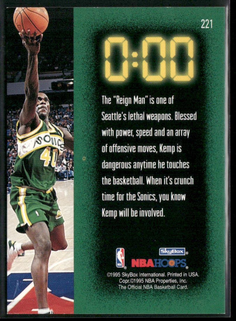 Shawn Kemp 1995-96 Hoops #221 Seattle SuperSonics