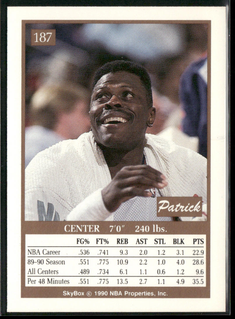 Patrick Ewing 1990-91 SkyBox #187 New York Knicks