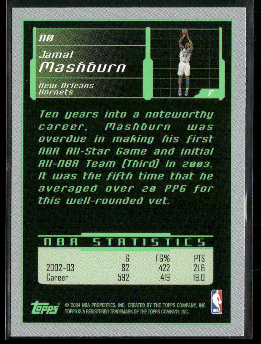 Jamal Mashburn 2003-04 Topps Rookie Matrix #110 New Orleans Hornets