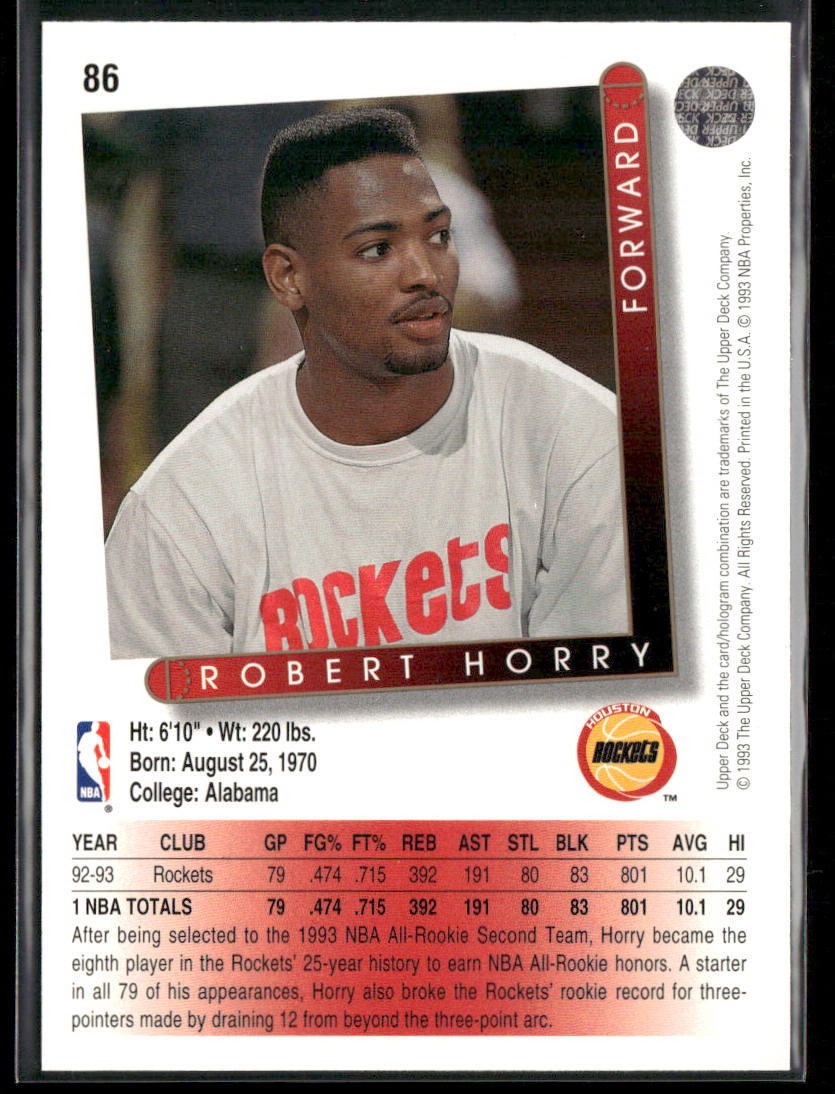 Robert Horry 1993-94 Upper Deck #86 Houston Rockets