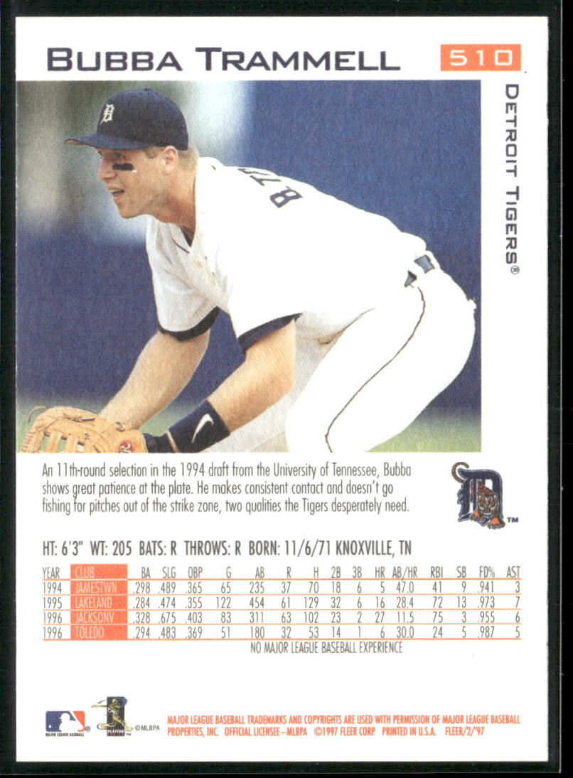 Bubba Trammell 1997 Fleer #510 RC Detroit Tigers