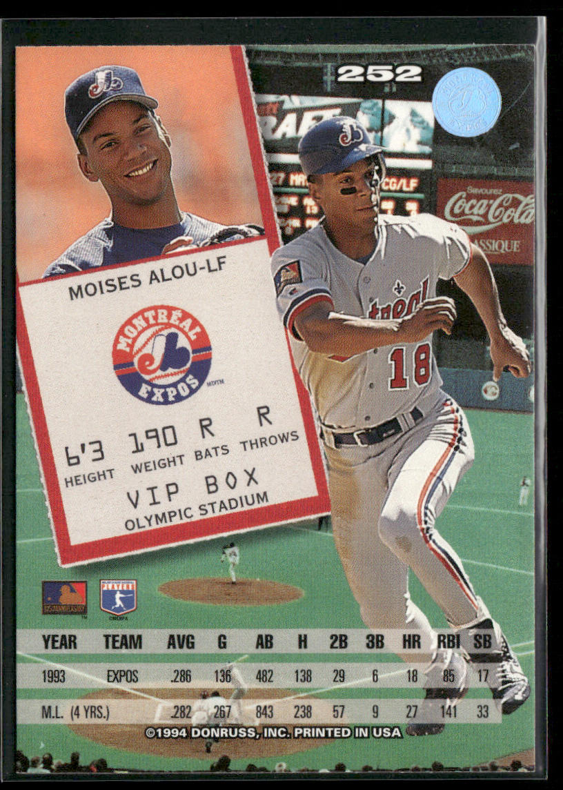Moises Alou 1994 Leaf #252 Montreal Expos