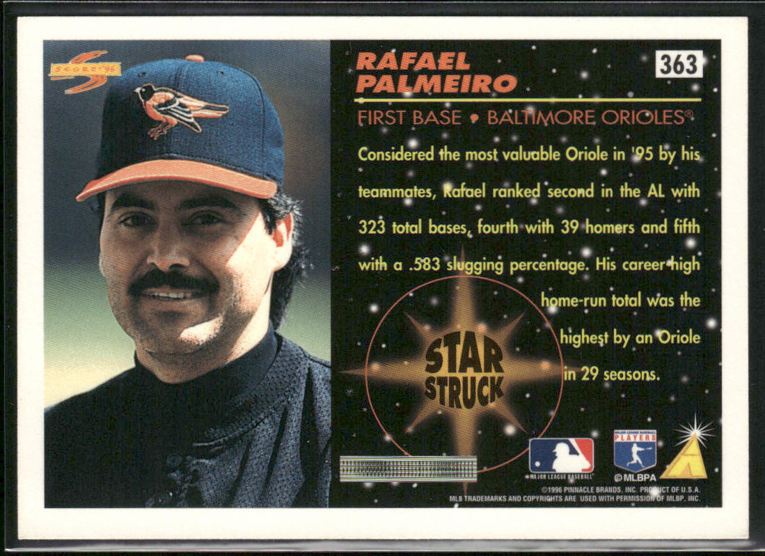 Rafael Palmeiro 1996 Score #363 Baltimore Orioles