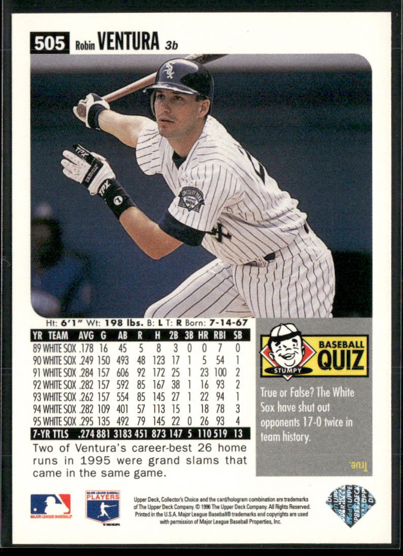 Robin Ventura 1996 Collector's Choice #505 Chicago White Sox