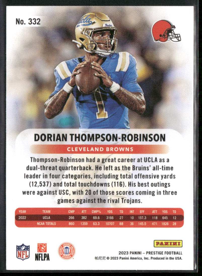 Dorian Thompson-Robinson 2023 Panini Prestige #332 RC Cleveland Browns back