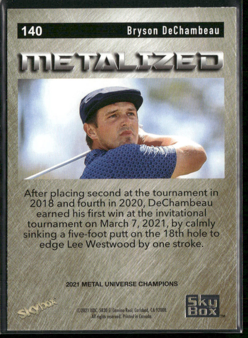 Bryson DeChambeau 2021 SkyBox Metal Universe Champions #140