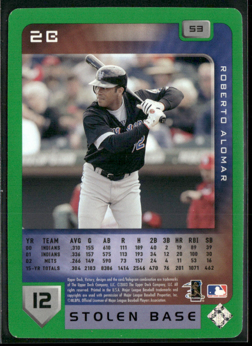 Roberto Alomar 2003 Upper Deck Victory Tier 1 Green #53 New York Mets