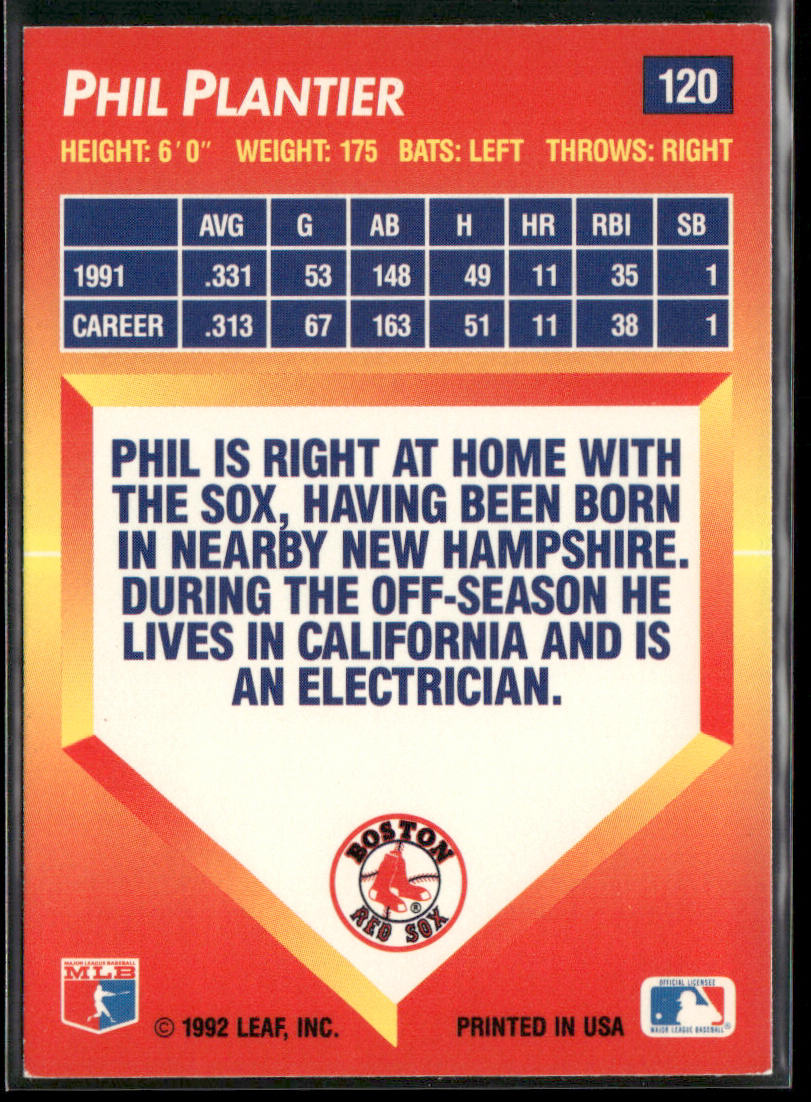 Phil Plantier 1992 Triple Play #120 Boston Red Sox