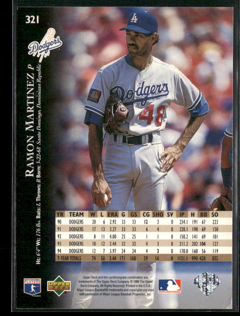 Ramon Martinez 1995 Upper Deck #321 Los Angeles Dodgers
