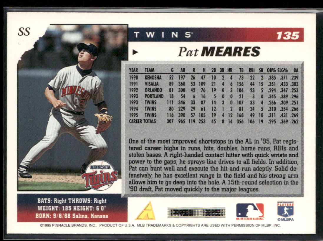 Pat Meares 1996 Score #135 Minnesota Twins