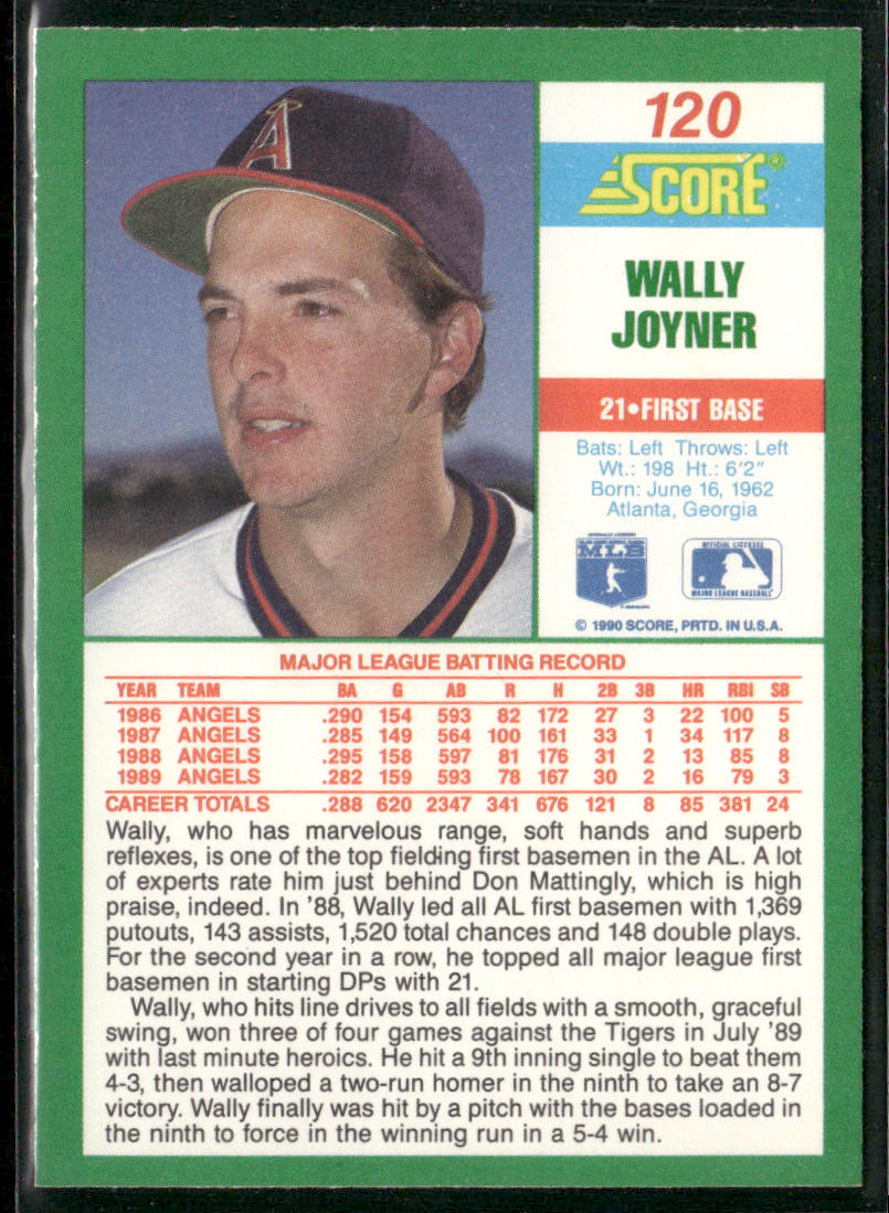 Wally Joyner 1990 Score #120 California Angels