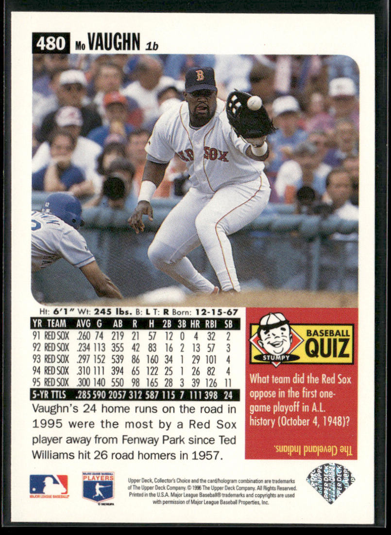 Mo Vaughn 1996 Collector's Choice #480 Boston Red Sox