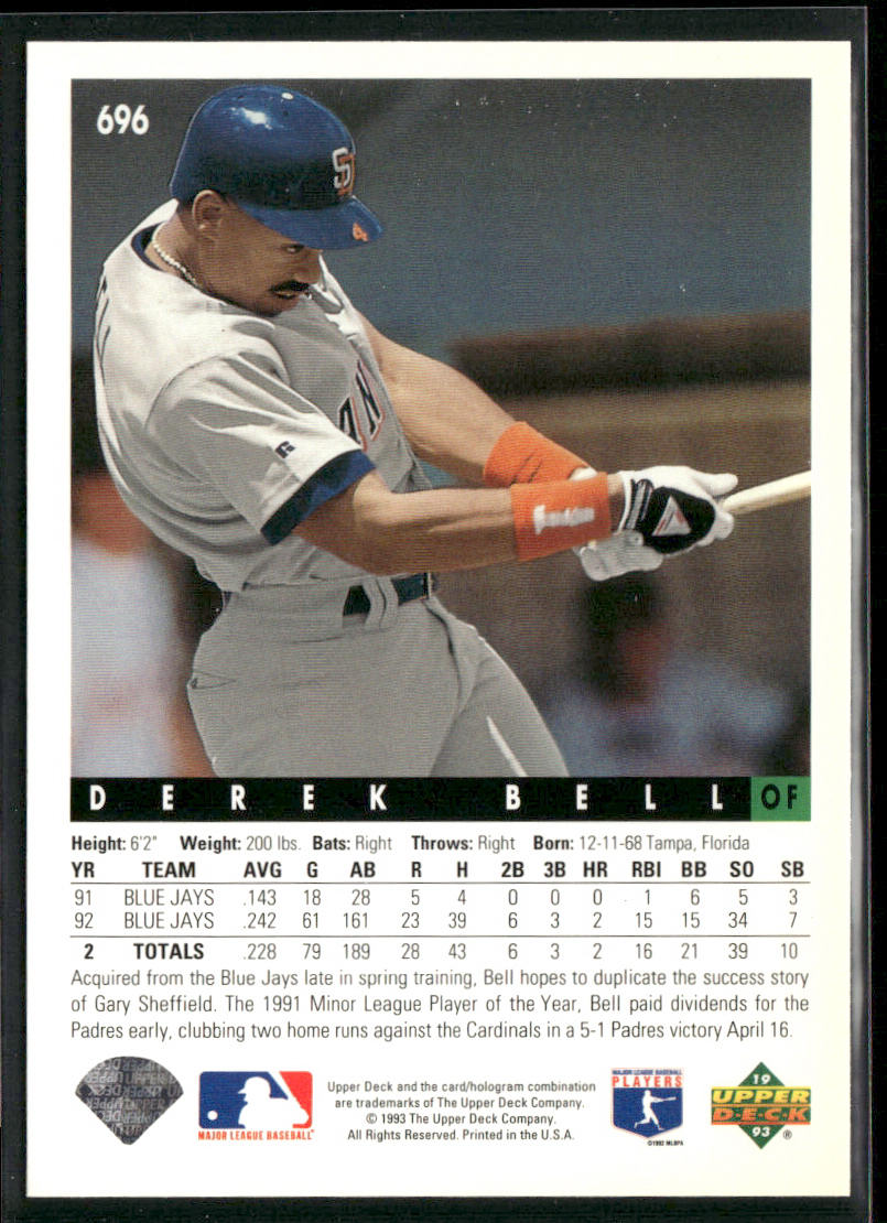 Derek Bell 1993 Upper Deck #696 San Diego Padres