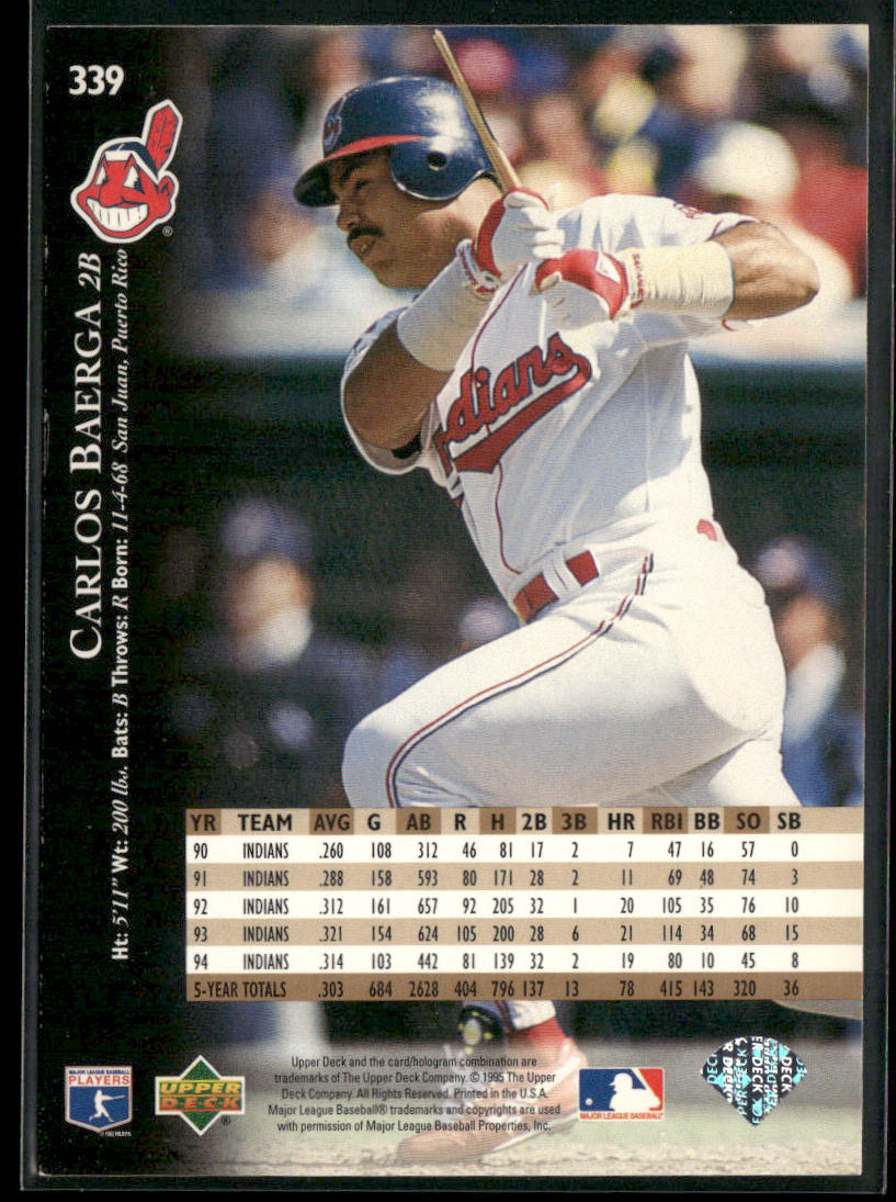 Carlos Baerga 1995 Upper Deck #339 Cleveland Indians