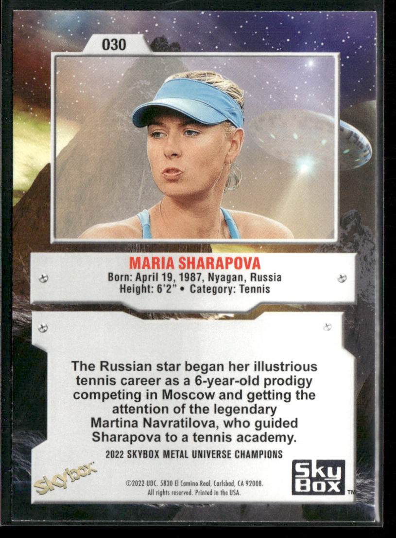 Maria Sharapova 2022 SkyBox Metal Universe Champions #030