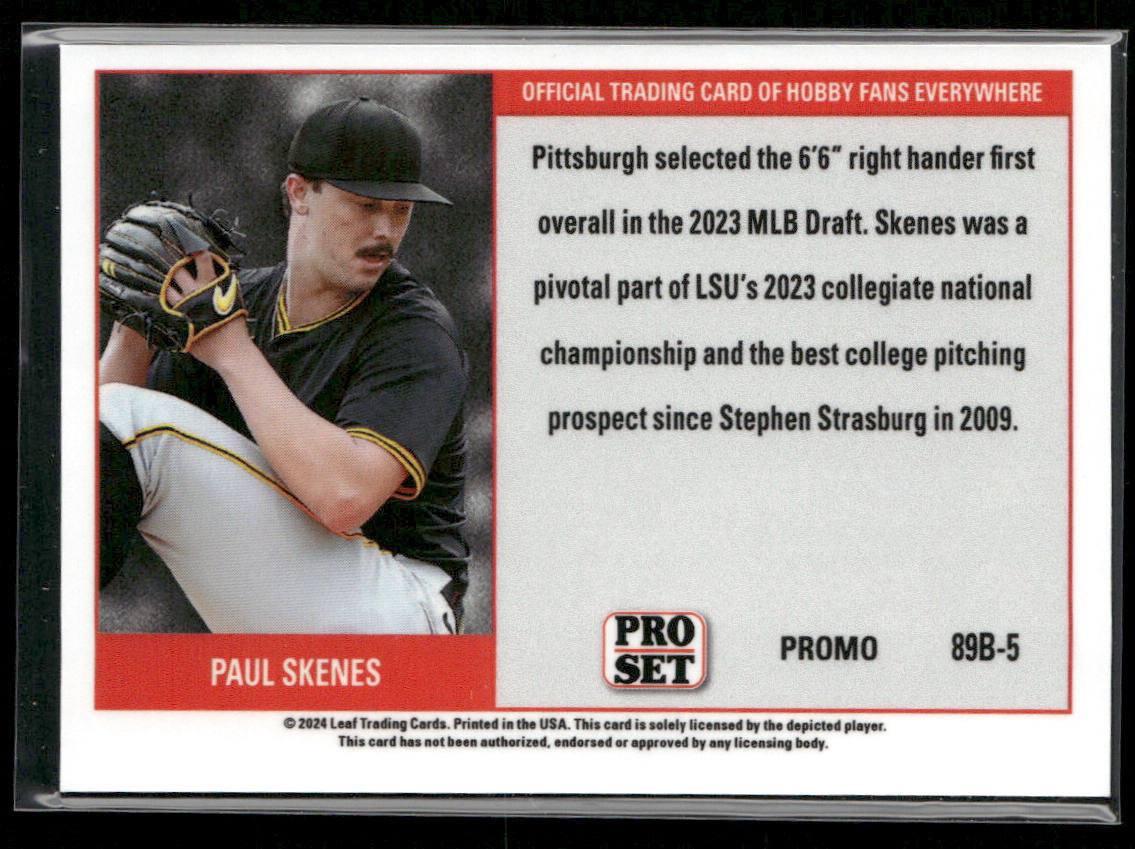 Paul Skenes 2024 Leaf Collective Promo Set 1989 Pro Light Blue Shimmer #89B-5