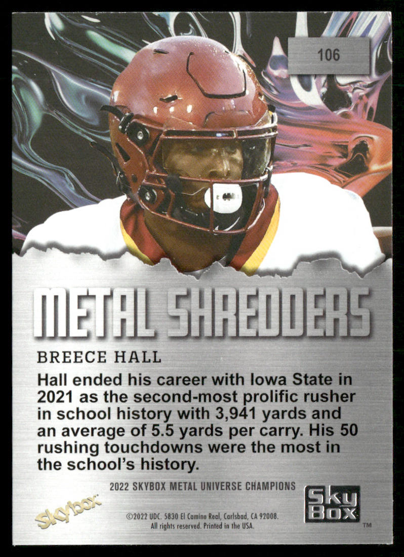 Breece Hall 2022 SkyBox Metal Universe Champions #106