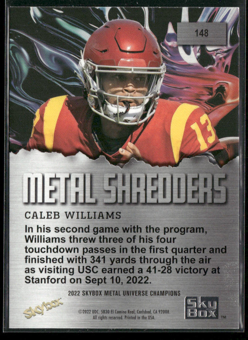Caleb Williams 2022 SkyBox Metal Universe Champions #148