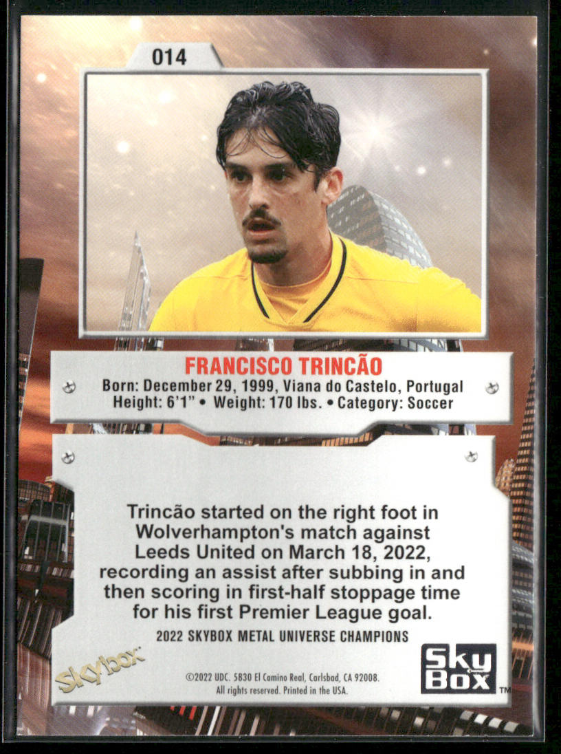 Francisco Trincao 2022 SkyBox Metal Universe Champions #014