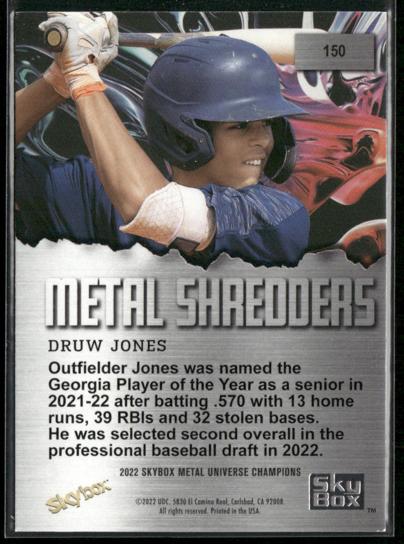 Druw Jones 2022 SkyBox Metal Universe Champions Aqua #150