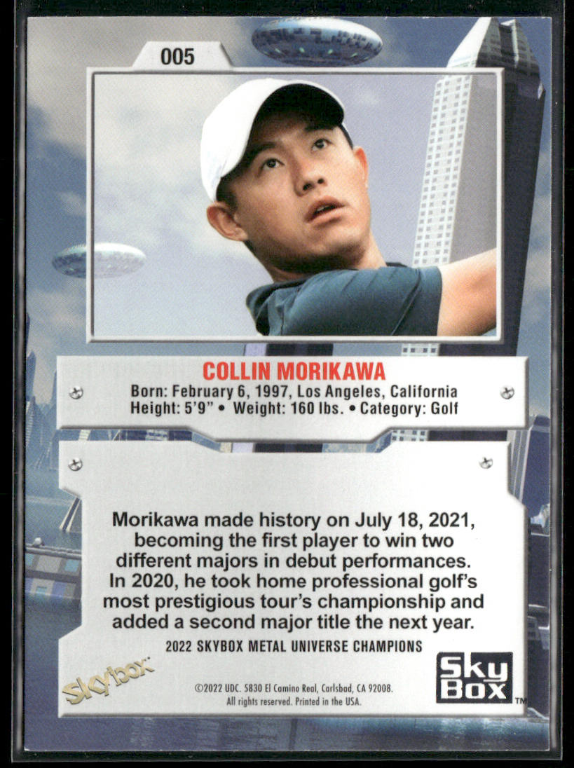 Collin Morikawa 2022 SkyBox Metal Universe Champions #005 back
