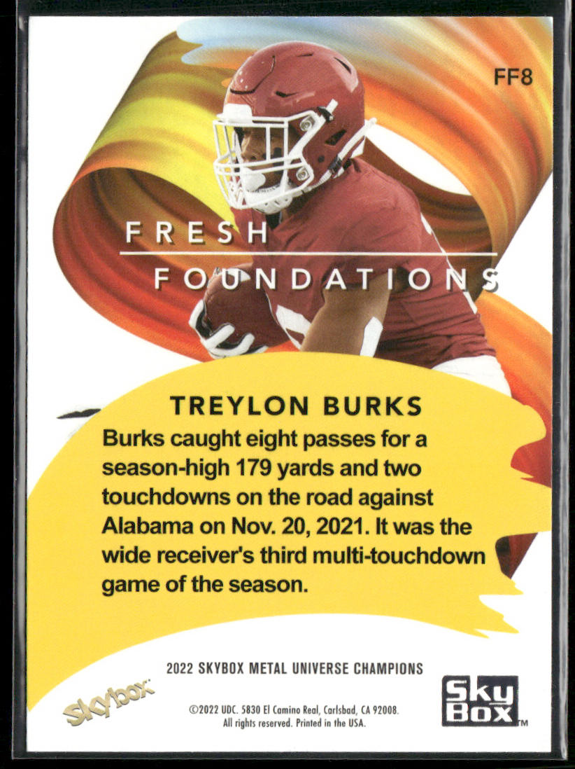 Treylon Burks 2022 SkyBox Metal Universe Champions Fresh Foundations #FF8
