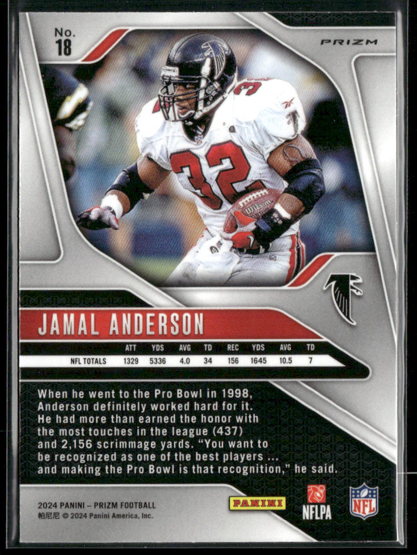 Jamal Anderson 2024 Panini Prizm Red White and Blue #18 Atlanta Falcons