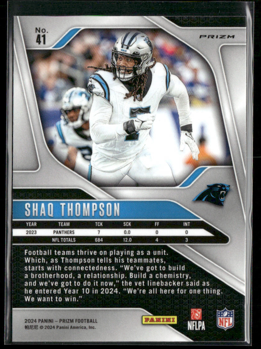 Shaq Thompson 2024 Panini Prizm Disco #41 Carolina Panthers