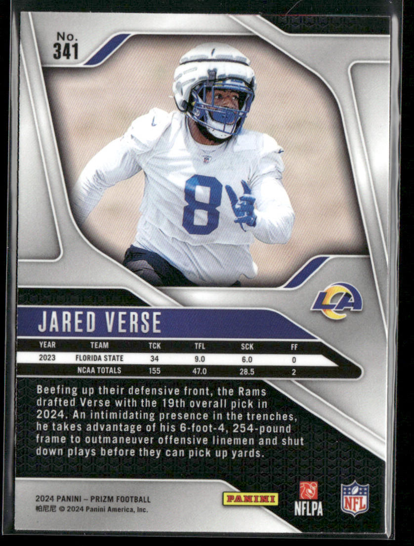 Jared Verse 2024 Panini Prizm #341 RC Los Angeles Rams