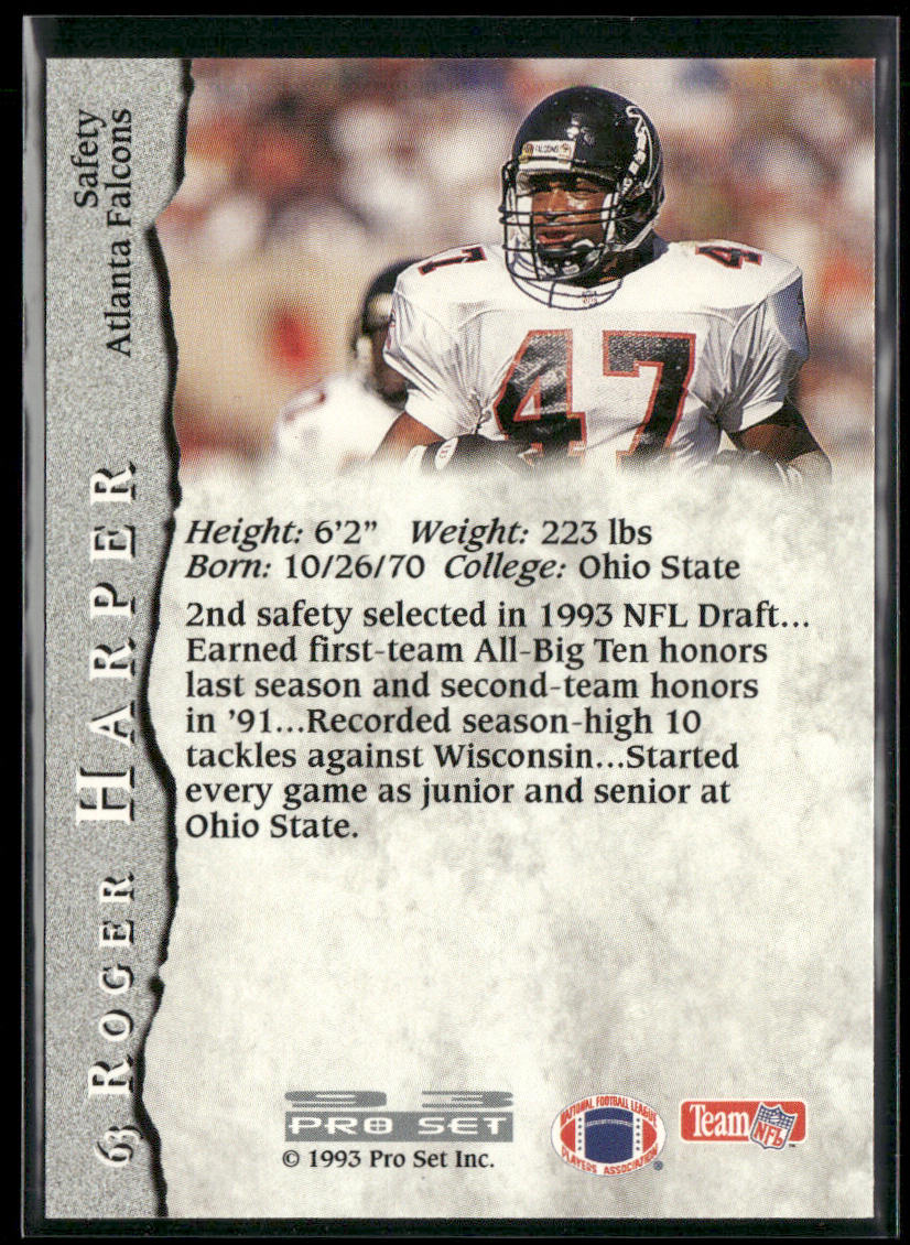 Roger Harper 1993 Pro Set #63 RC Atlanta Falcons