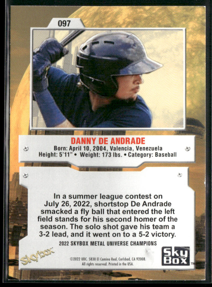 Danny De Andrade 2022 SkyBox Metal Universe Champions #097