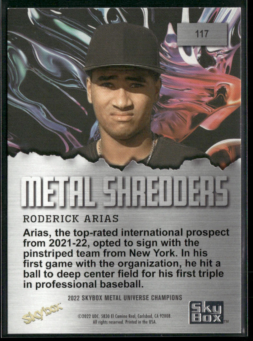 Roderick Arias 2022 SkyBox Metal Universe Champions #117