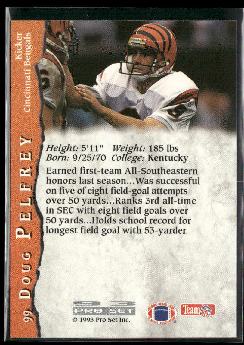 Doug Pelfrey 1993 Pro Set #99 RC Cincinnati Bengals