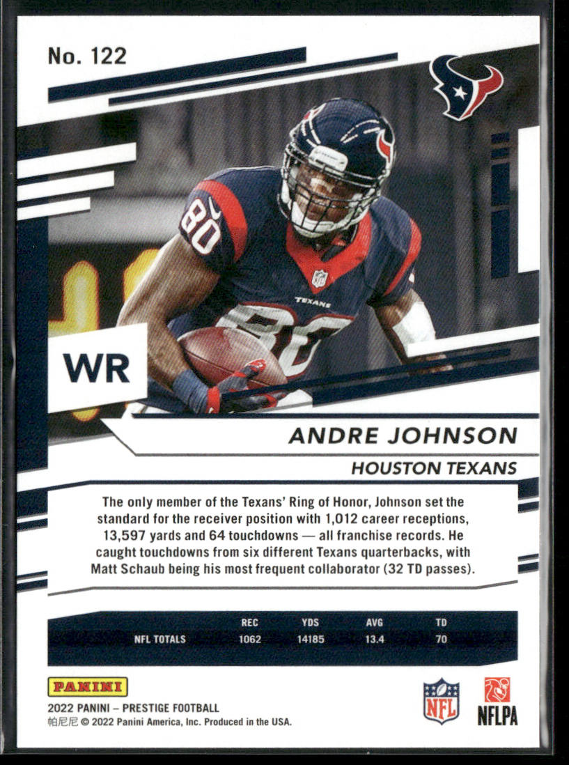 Andre Johnson 2022 Panini Prestige #122 Houston Texans back