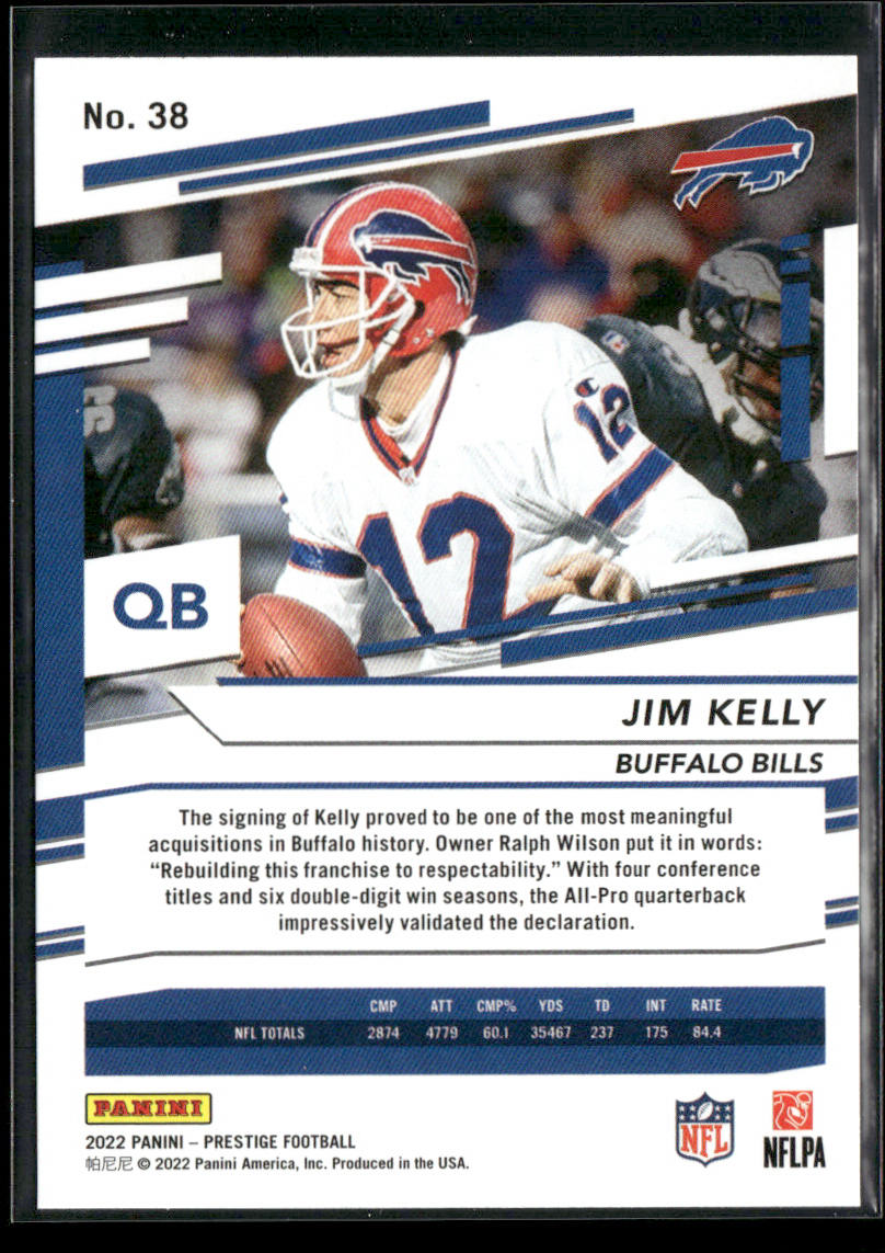 Jim Kelly 2022 Panini Prestige #38 Buffalo Bills back