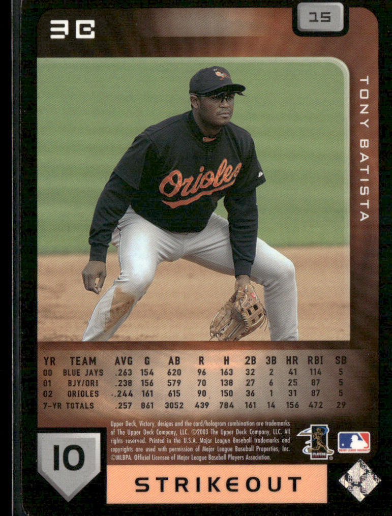 Tony Batista 2003 Upper Deck Victory #15 Baltimore Orioles