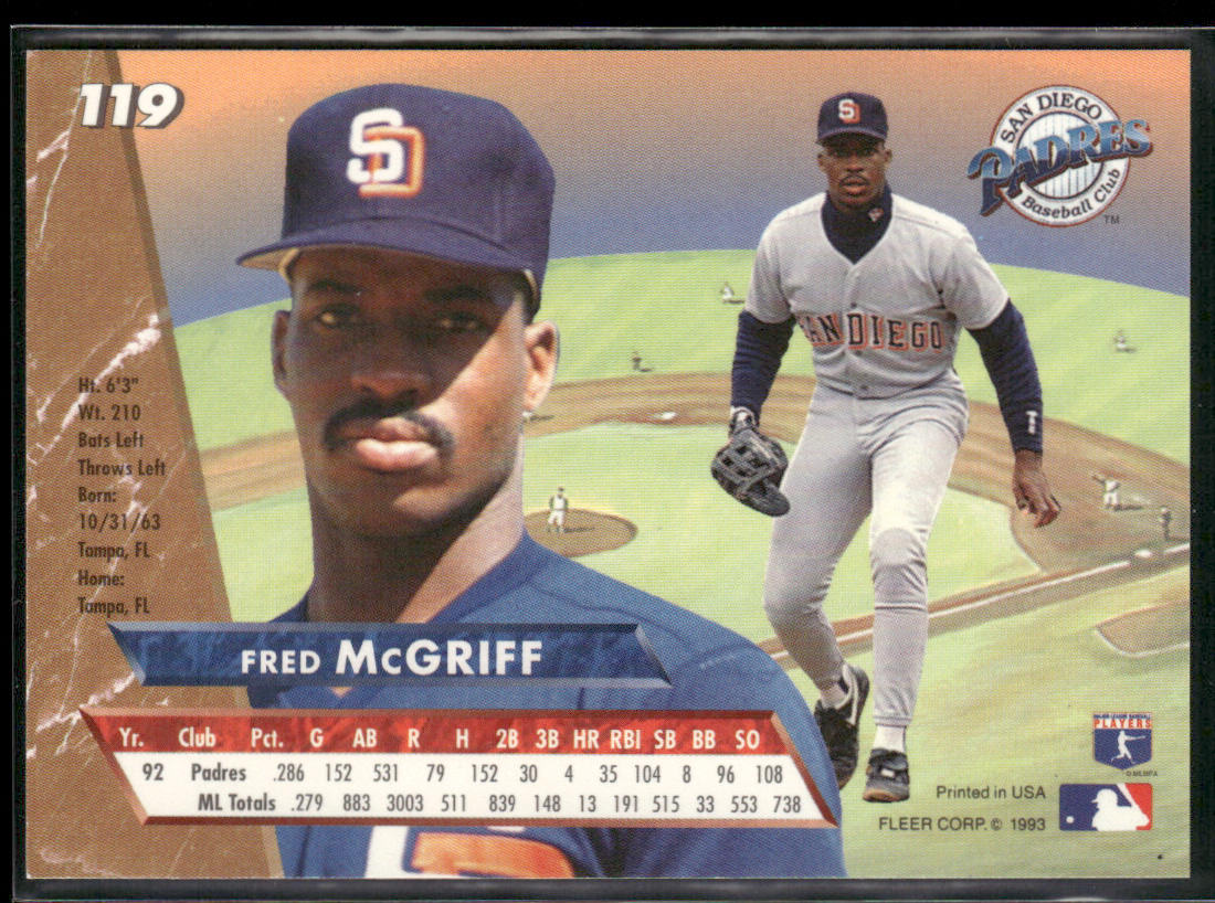 Fred McGriff 1993 Ultra #119 San Diego Padres