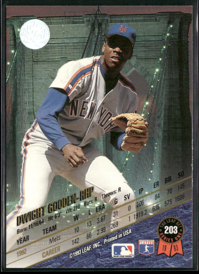 Dwight Gooden 1993 Leaf #203 New York Mets
