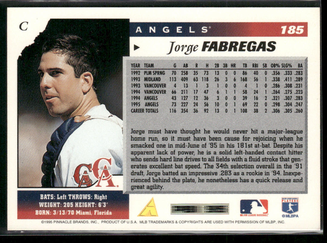 Jorge Fabregas 1996 Score #185 California Angels