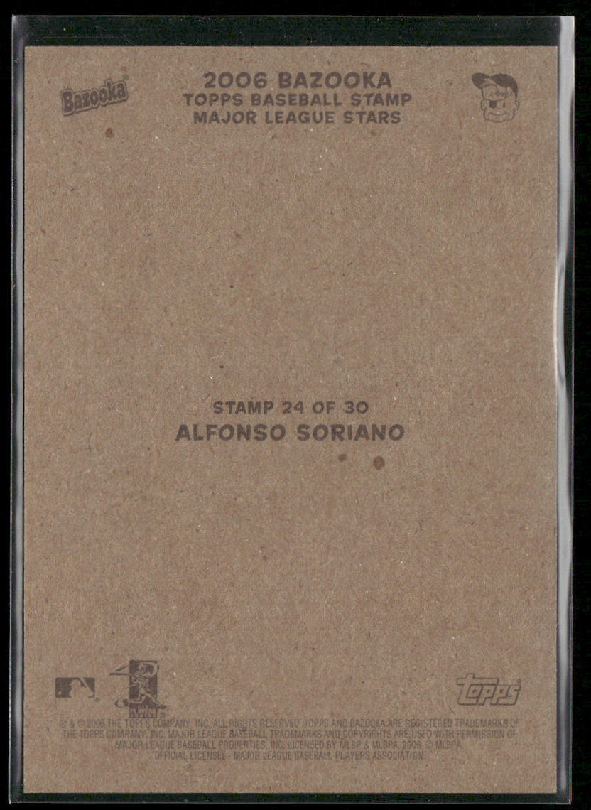 Alfonso Soriano 2006 Bazooka Stamps #24 Texas Rangers