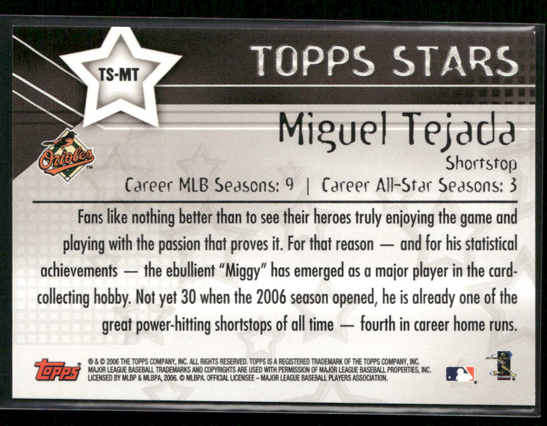 Miguel Tejada 2006 Topps Topps Stars #TS-MT Baltimore Orioles