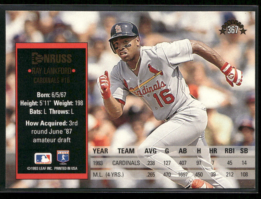 Ray Lankford 1994 Donruss #367 St. Louis Cardinals